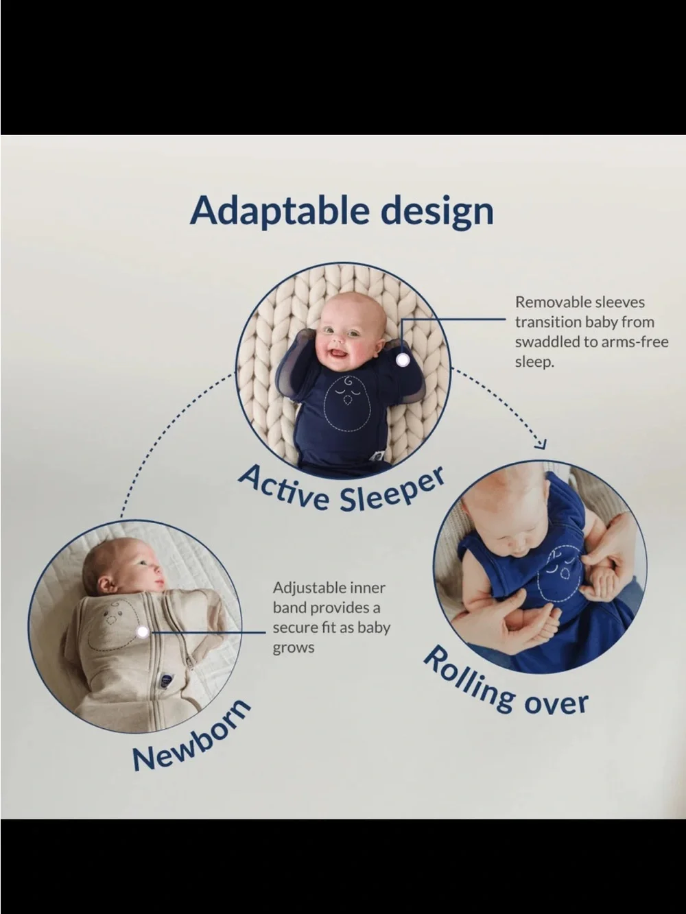 Nested Bean Zen One Classic Infant Sleep Sack Swaddle 3-6 Months